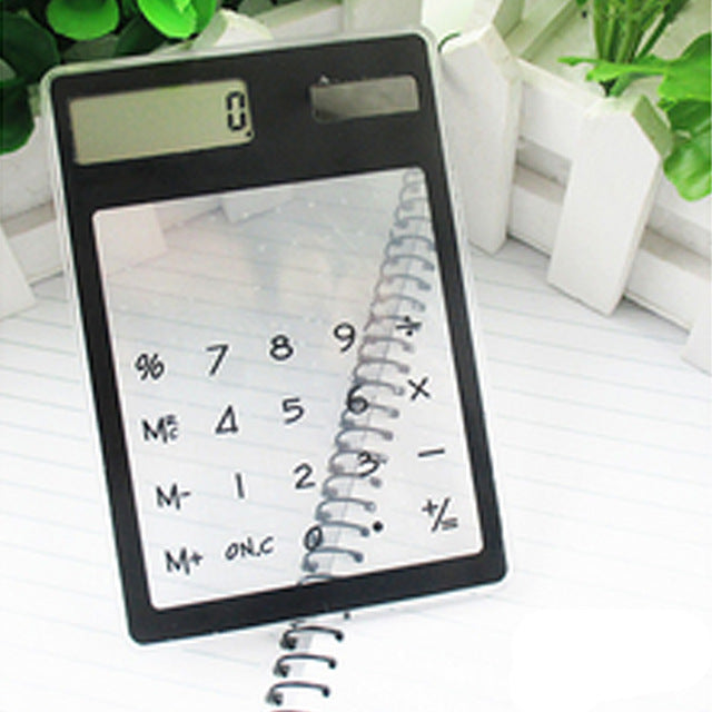 Centechia Useful LCD 8 Digit Touch Screen Ultra slim Transparent Solar CalculatorStationery Clear Scientific Calculator Office
