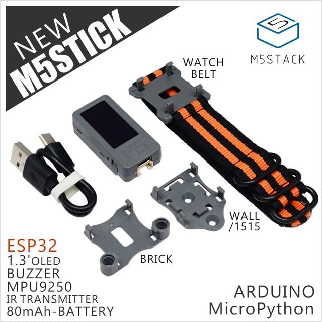 M5Stack Official New M5Stick Mini Development Kit ESP32 1.3'OLED 80mAh Battery Inside Buzzer IR Transmitter Mpu9250 Optional