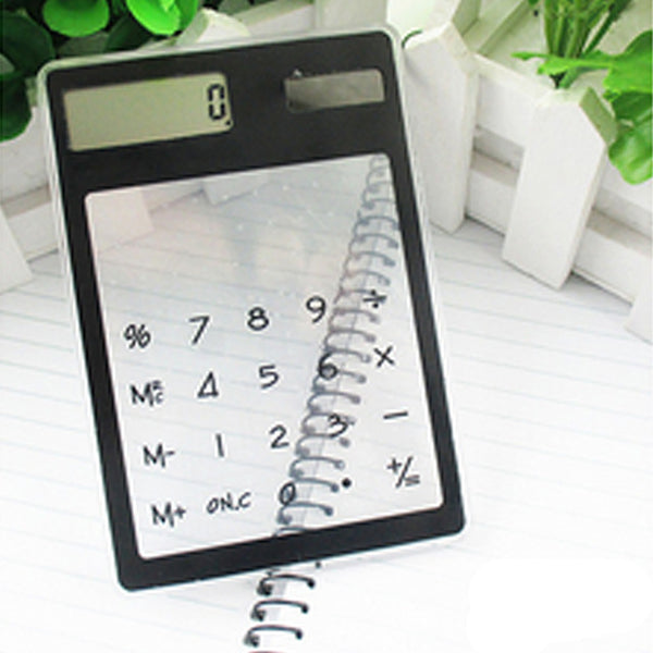 Centechia Useful LCD 8 Digit Touch Screen Ultra slim Transparent Solar CalculatorStationery Clear Scientific Calculator Office